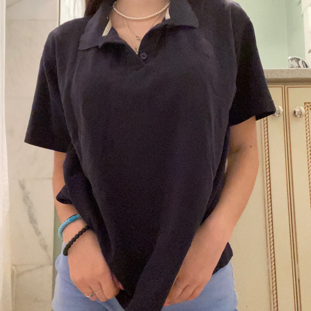 Liz Claiborne Navy Blue Polo Shirt